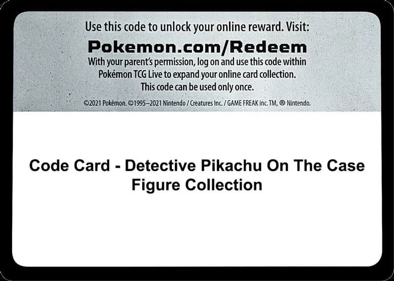 Code Card - Detective Pikachu On The Case Figure Collection