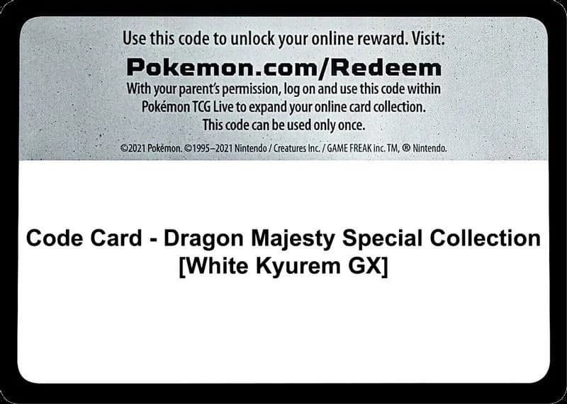Code Card - Dragon Majesty Special Collection [White Kyurem GX]
