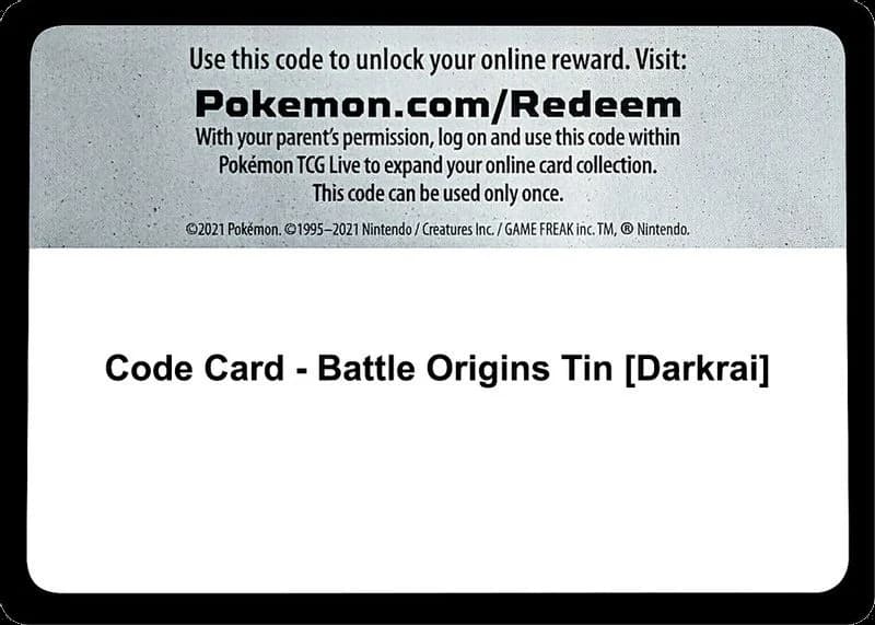 Code Card - Battle Origins Tin [Darkrai]