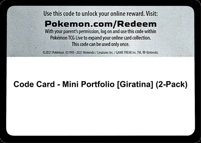 Code Card - Mini Portfolio [Giratina] (2-Pack)