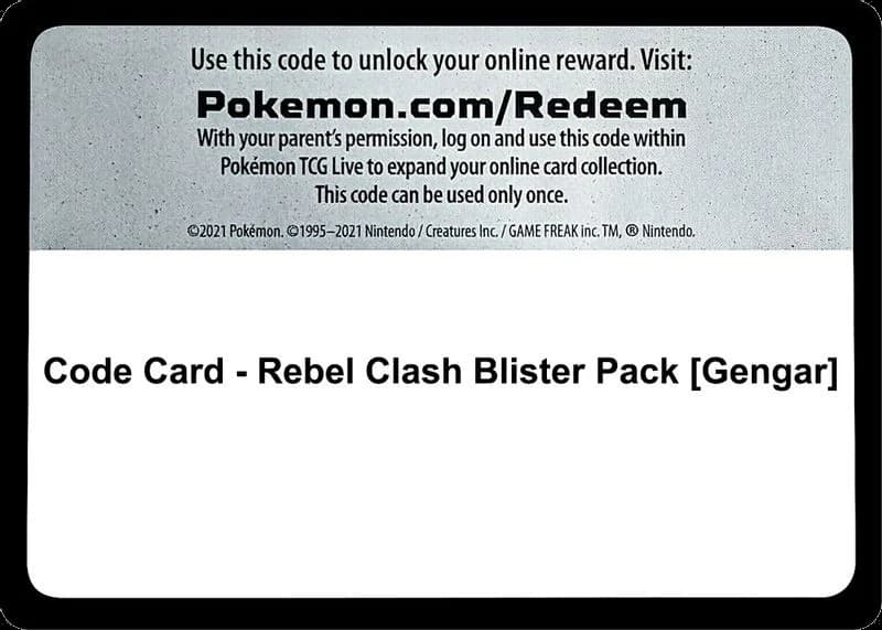 Code Card - Rebel Clash Blister Pack [Gengar]