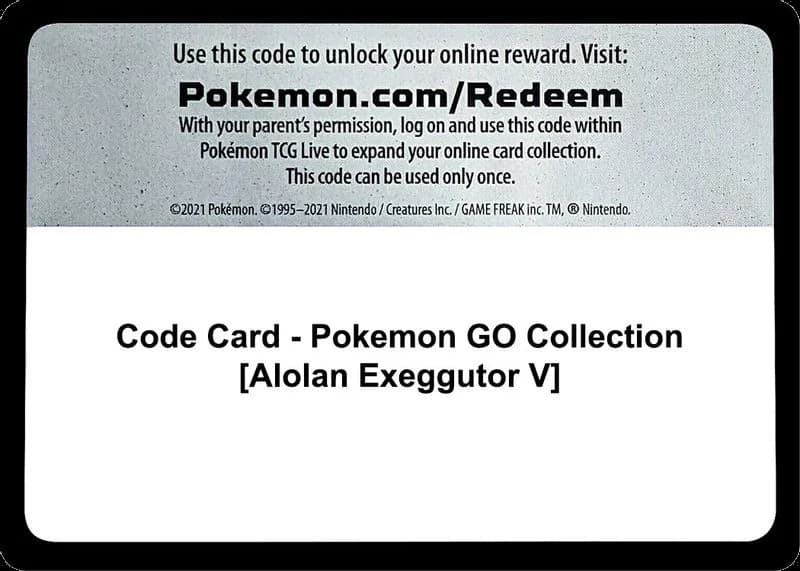 Code Card - Pokemon GO Collection [Alolan Exeggutor V]