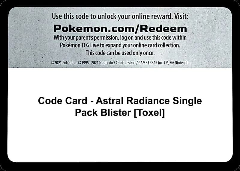 Code Card - Astral Radiance Single Pack Blister [Toxel]
