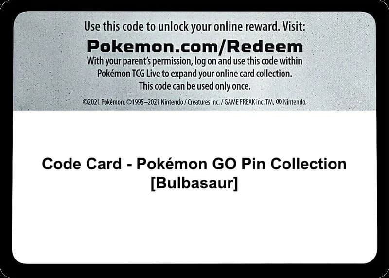 Code Card - Pokemon GO Pin Collection [Bulbasaur]