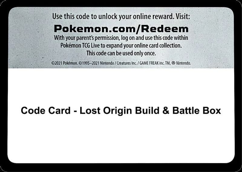 Code Card - Lost Origin Build & Battle Box
