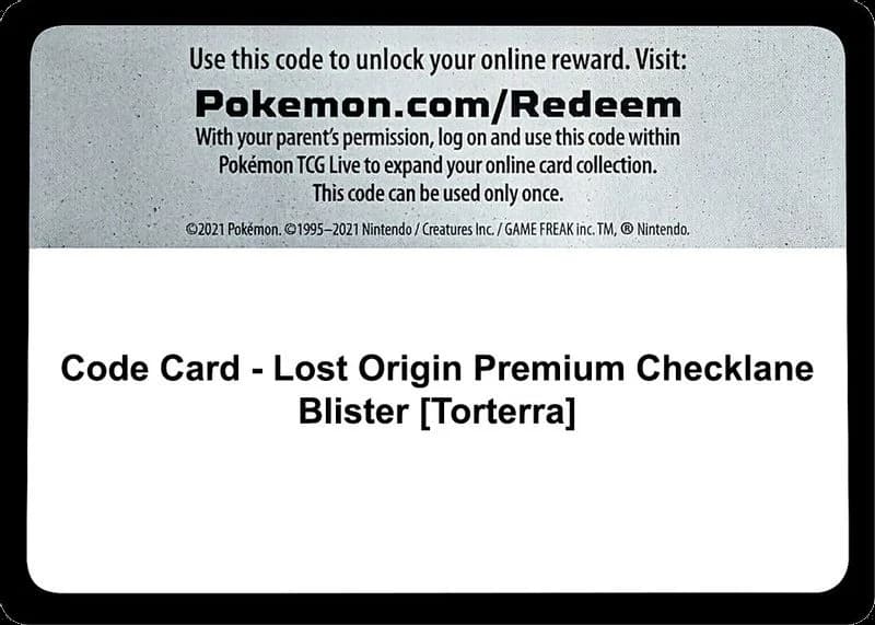 Code Card - Lost Origin Premium Checklane Blister [Torterra]