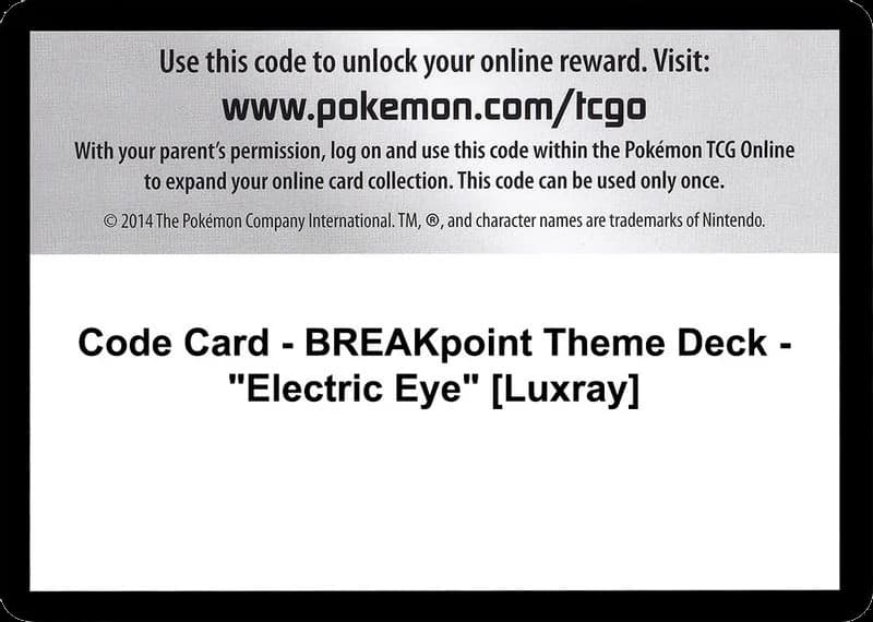 Code Card - BREAKpoint Theme Deck - "Electric Eye" [Luxray]