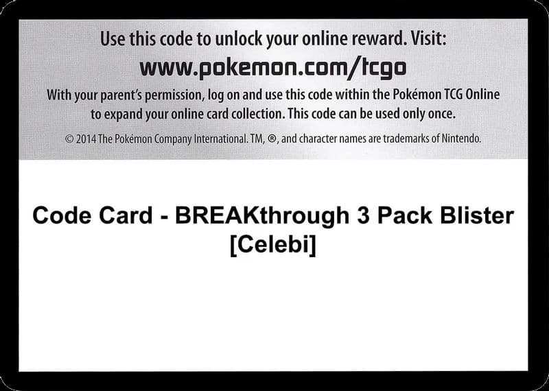 Code Card - BREAKthrough 3 Pack Blister [Celebi]