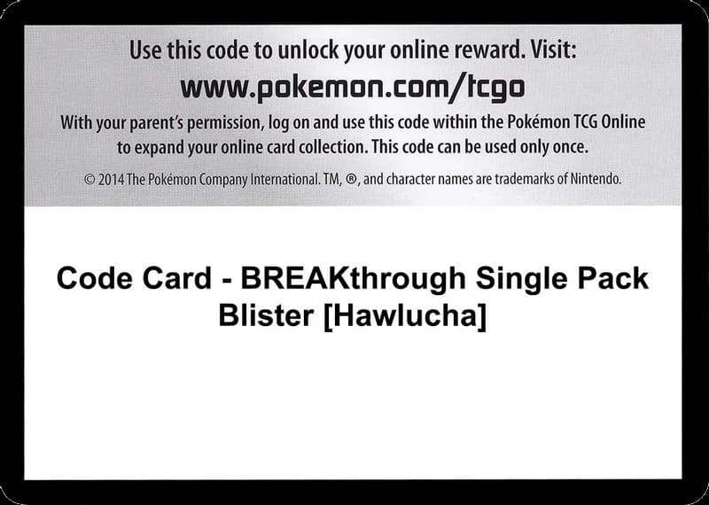 Code Card - BREAKthrough Single Pack Blister [Hawlucha]