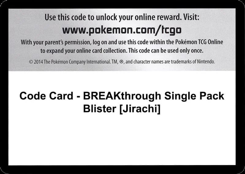 Code Card - BREAKthrough Single Pack Blister [Jirachi]