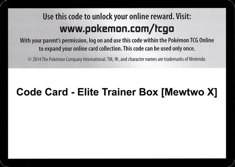 Code Card - Elite Trainer Box [Mewtwo X]