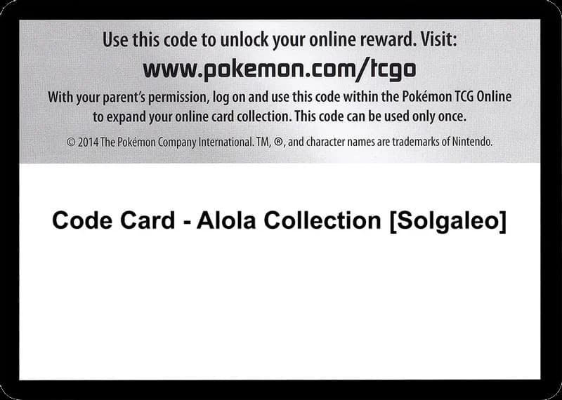 Code Card - Alola Collection [Solgaleo]