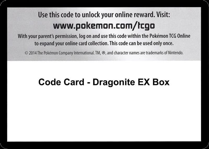 Code Card - Dragonite EX Box