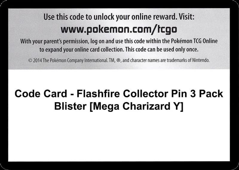 Code Card - Flashfire Collector Pin 3 Pack Blister [Mega Charizard Y]