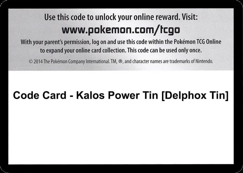 Code Card - Kalos Power Tin [Delphox Tin]