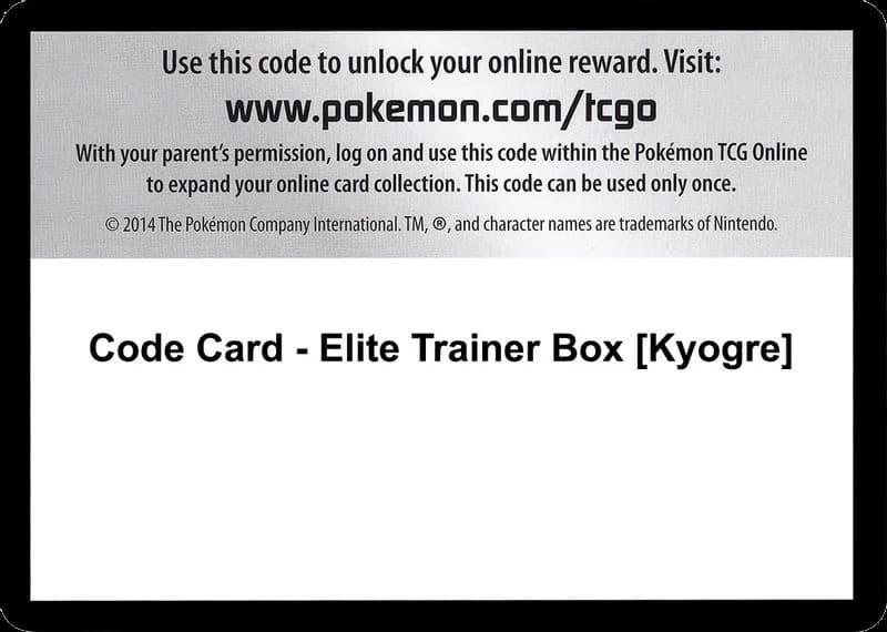 Code Card - Elite Trainer Box [Kyogre]