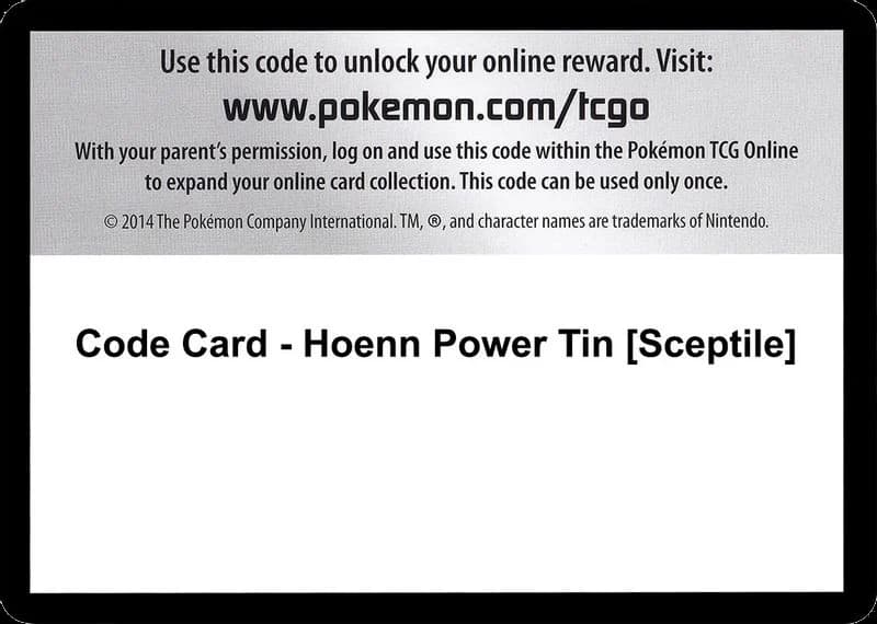 Code Card - Hoenn Power Tin [Sceptile]