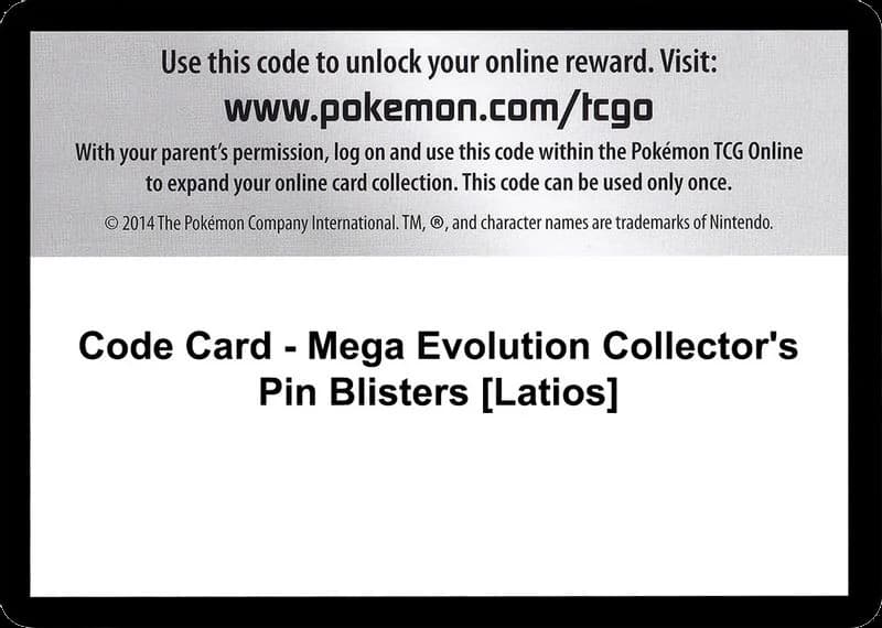 Code Card - Mega Evolution Collector's Pin Blisters [Latios]