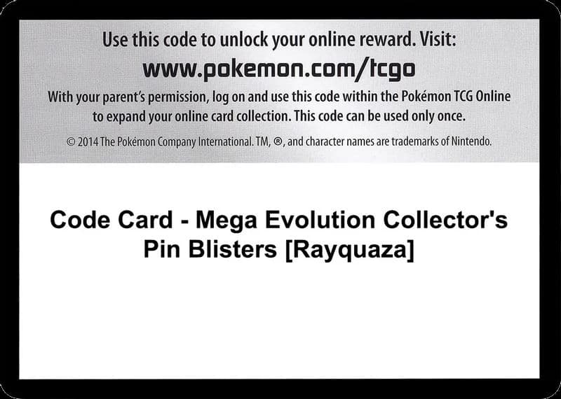Code Card - Mega Evolution Collector's Pin Blisters [Rayquaza]