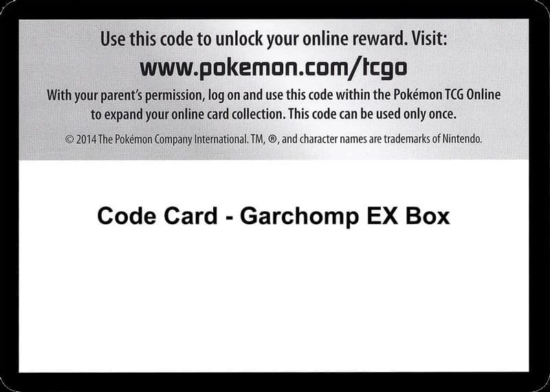Code Card - Garchomp EX Box