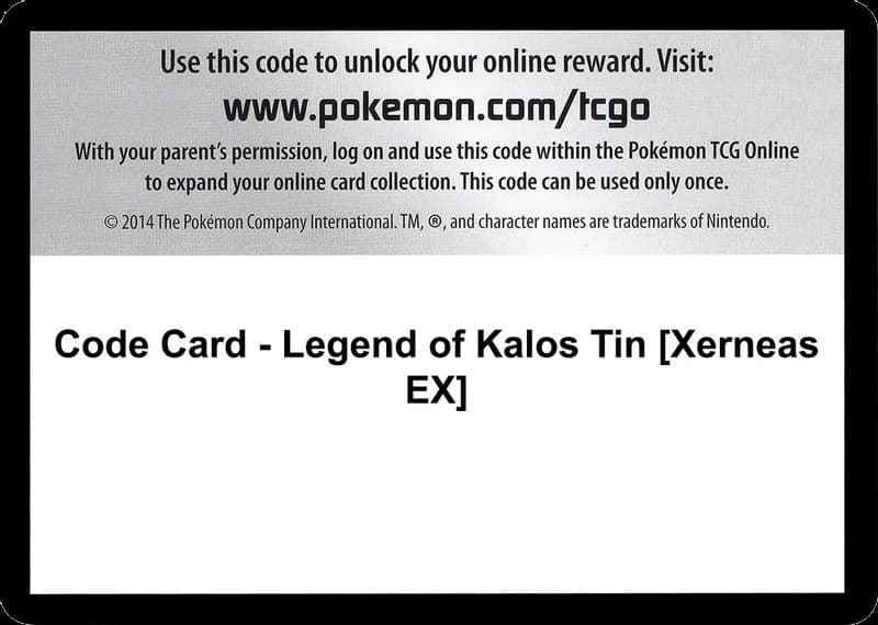 Code Card - Legend of Kalos Tin [Xerneas EX]