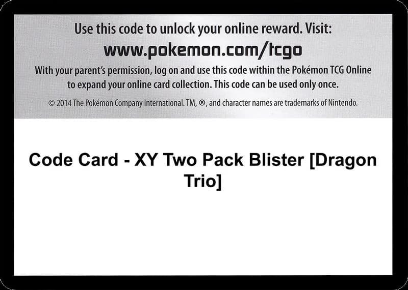 Code Card - XY Two Pack Blister [Dragon Trio]