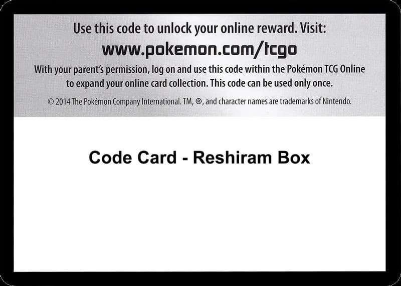 Code Card - Reshiram Box