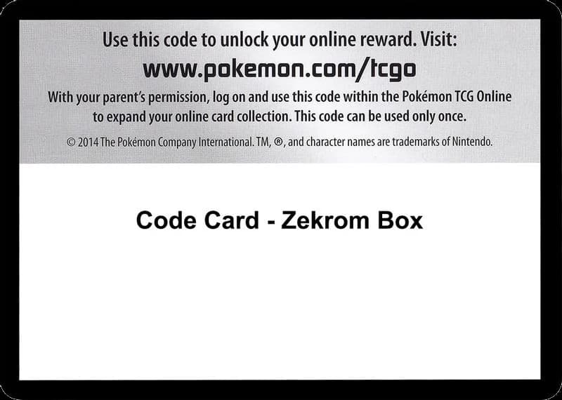Code Card - Zekrom Box