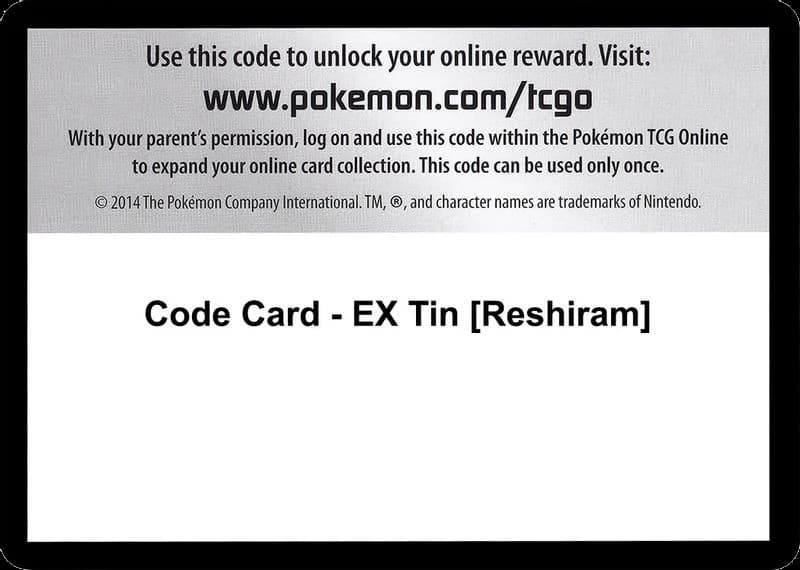 Code Card - EX Tin [Reshiram]
