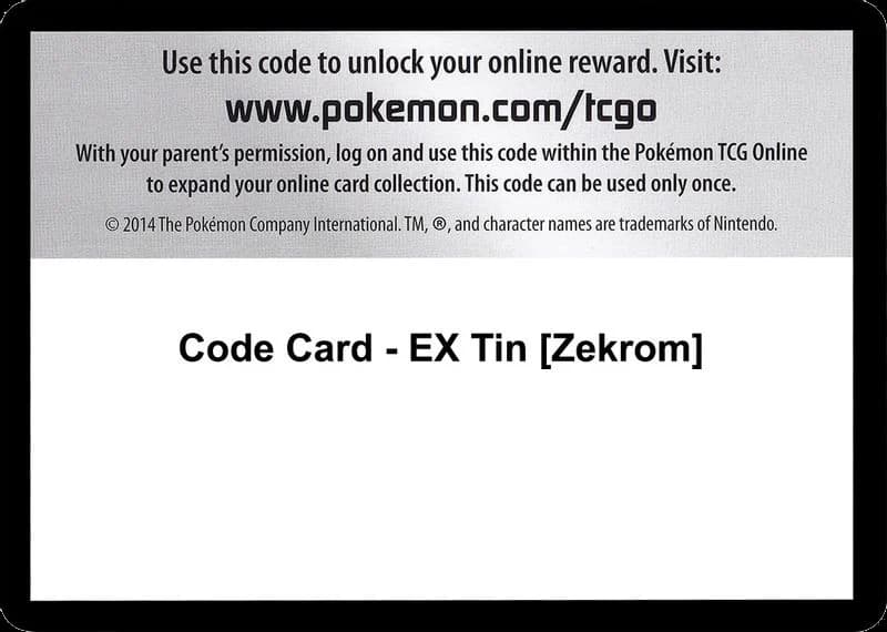 Code Card - EX Tin [Zekrom]