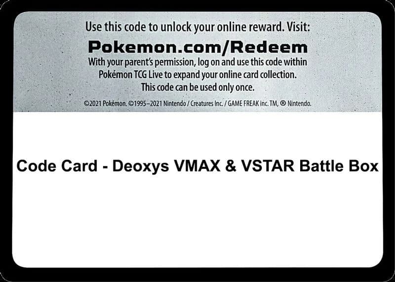 Code Card - Deoxys VMAX & VSTAR Battle Box