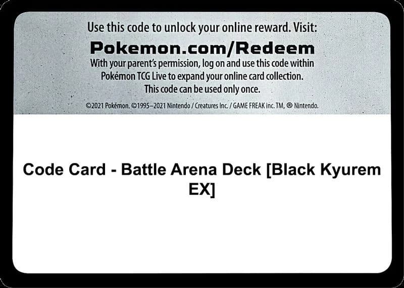 Code Card - Battle Arena Deck [Black Kyurem EX]