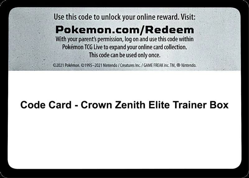 Code Card - Crown Zenith Elite Trainer Box