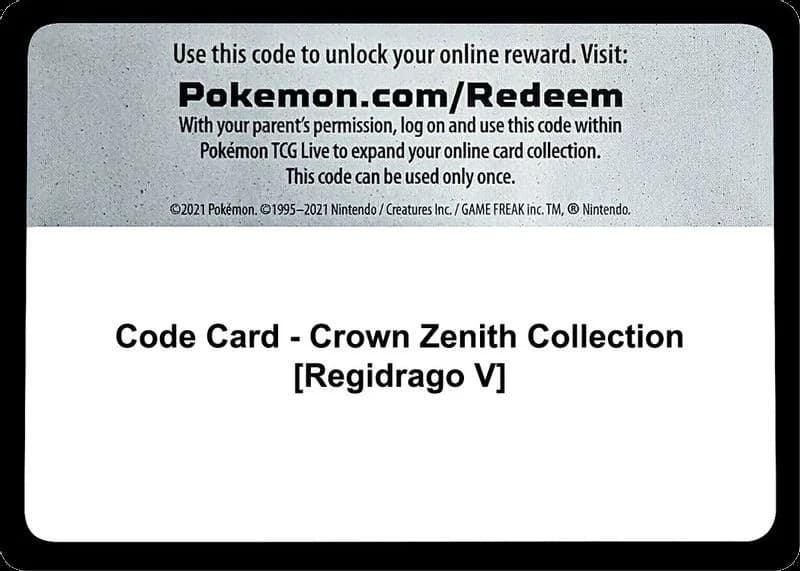 Code Card - Crown Zenith Collection [Regidrago V]