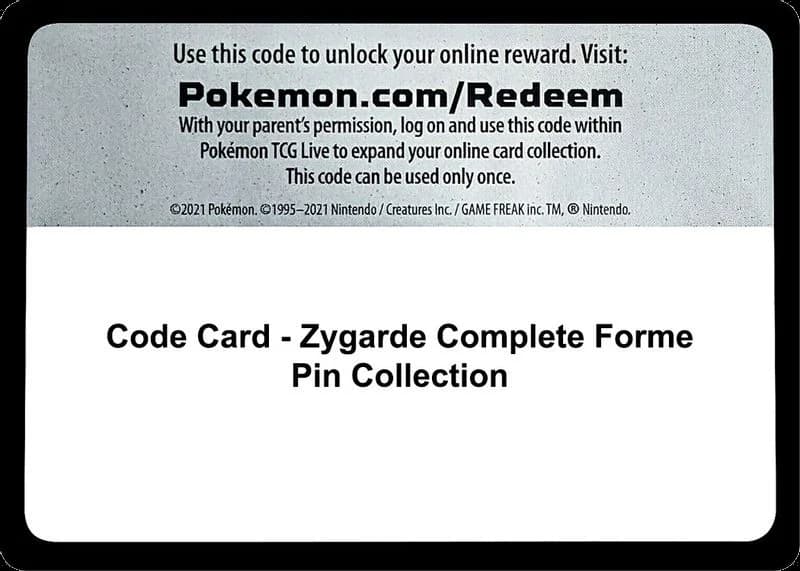 Code Card - Zygarde Complete Forme Pin Collection