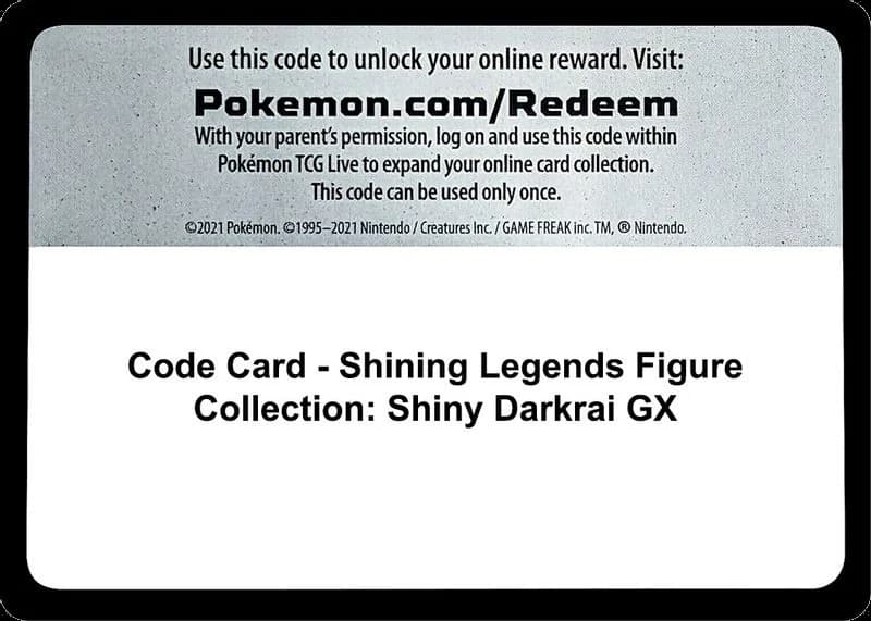 Code Card - Shining Legends Figure Collection: Shiny Darkrai GX