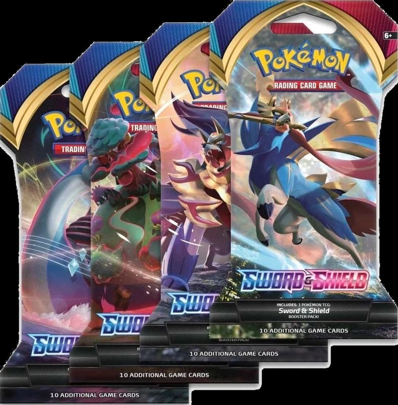 Sword And Shield Base Set Sleeved Booster Pack Art Bundle [Set of 4]