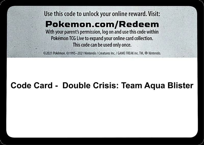 Code Card - Double Crisis: Team Aqua Blister