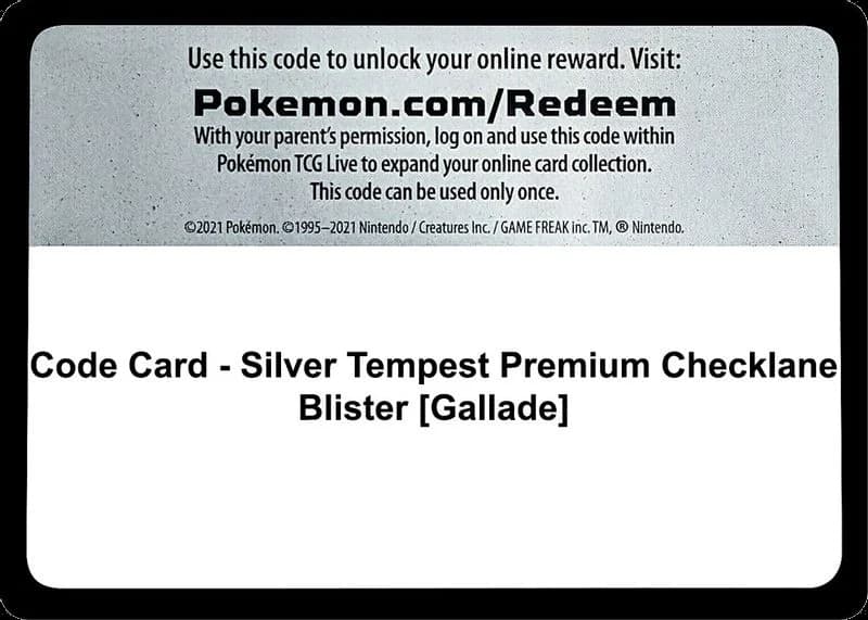 Code Card - Silver Tempest Premium Checklane Blister [Gallade]