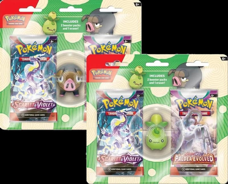 Pokemon TCG: Back to School Eraser Blister 2023 [Set of 2]
