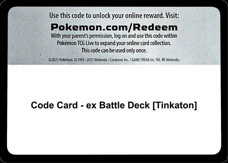 Code Card - ex Battle Deck [Tinkaton]