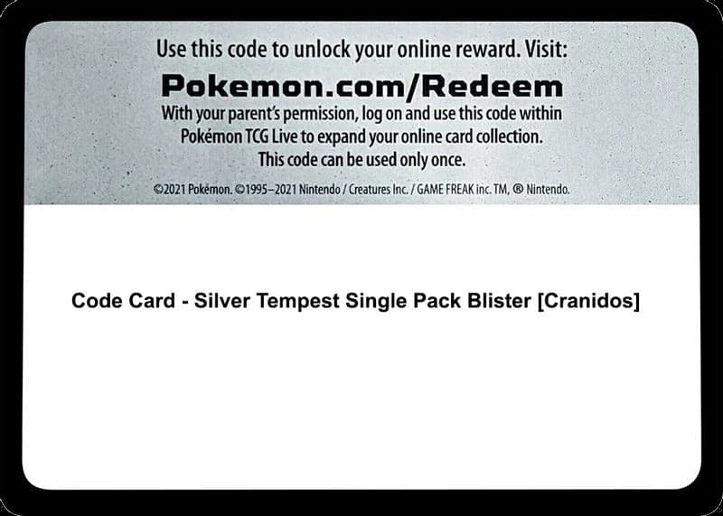 Code Card - Silver Tempest Single Pack Blister [Cranidos]