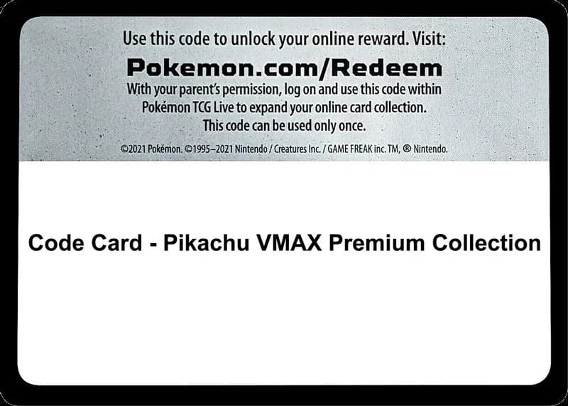 Code Card - Pikachu VMAX Premium Collection