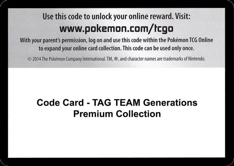 Code Card - TAG TEAM Generations Premium Collection