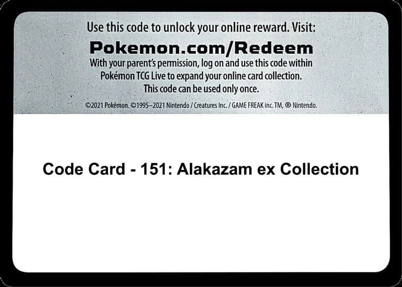 Code Card - 151: Alakazam ex Collection