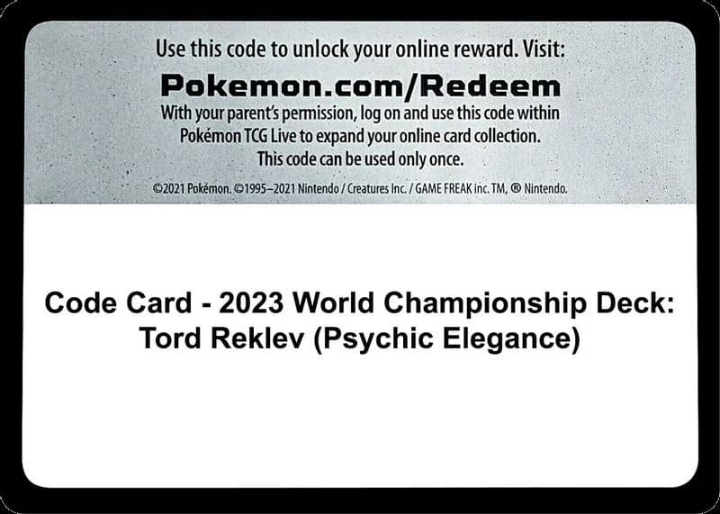 Code Card - 2023 World Championship Deck: Tord Reklev (Psychic Elegance)