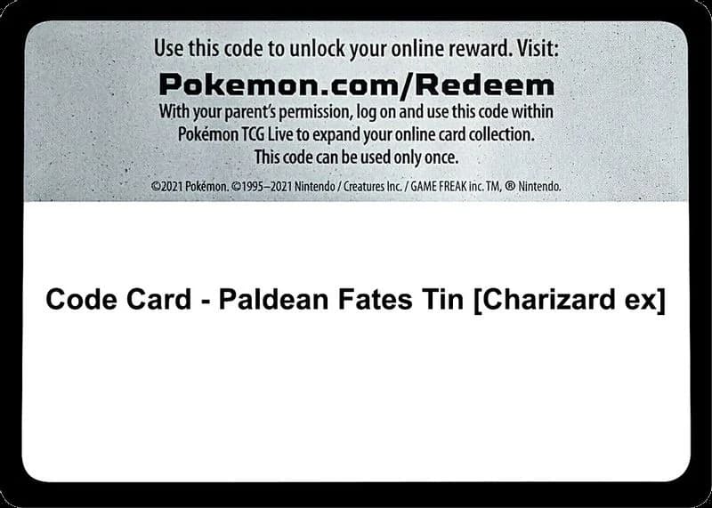 Code Card - Paldean Fates Tin [Charizard ex]