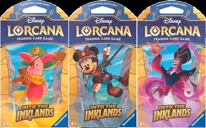 Disney Lorcana: Into the Inklands Sleeved Booster Pack Art Bundle [Set of 3]