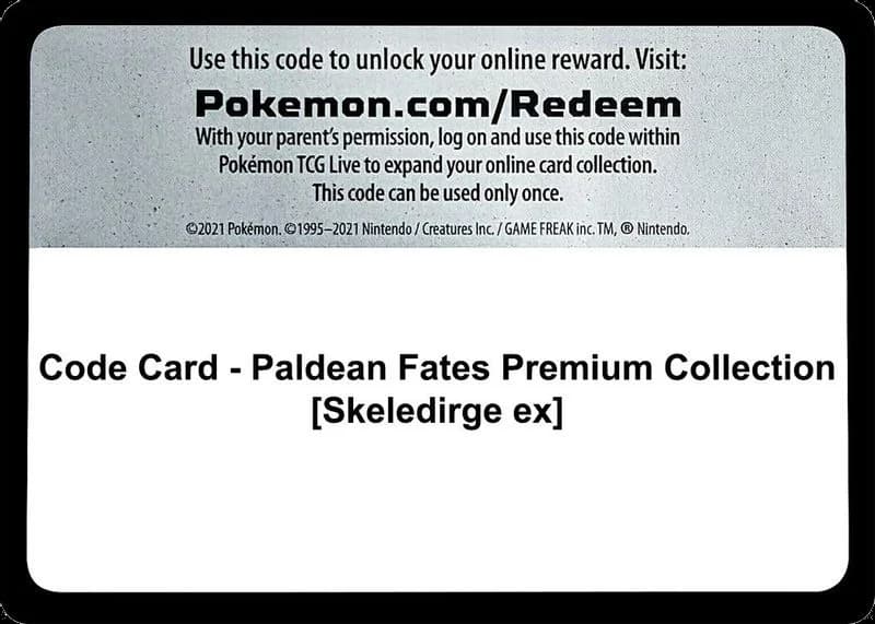 Code Card - Paldean Fates Premium Collection [Skeledirge ex]