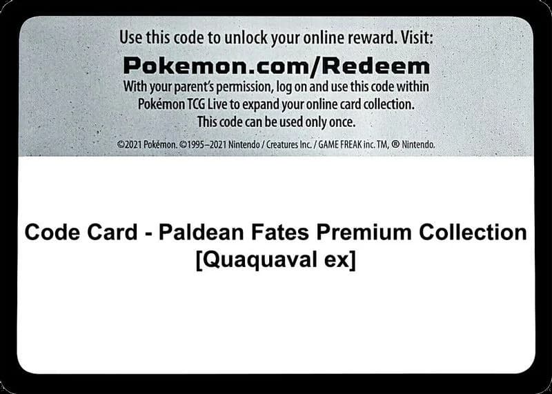 Code Card - Paldean Fates Premium Collection [Quaquaval ex]